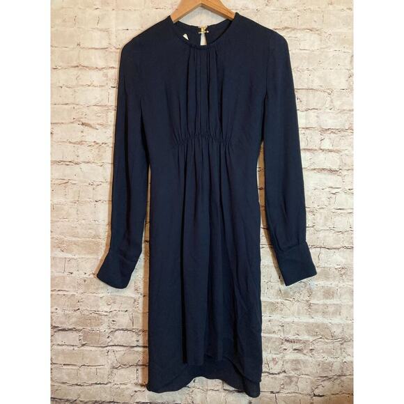 Marni Dress Womens Medium Navy Blue Pleated Open Back Made In Italy Capsule - Picture 1 of 16
